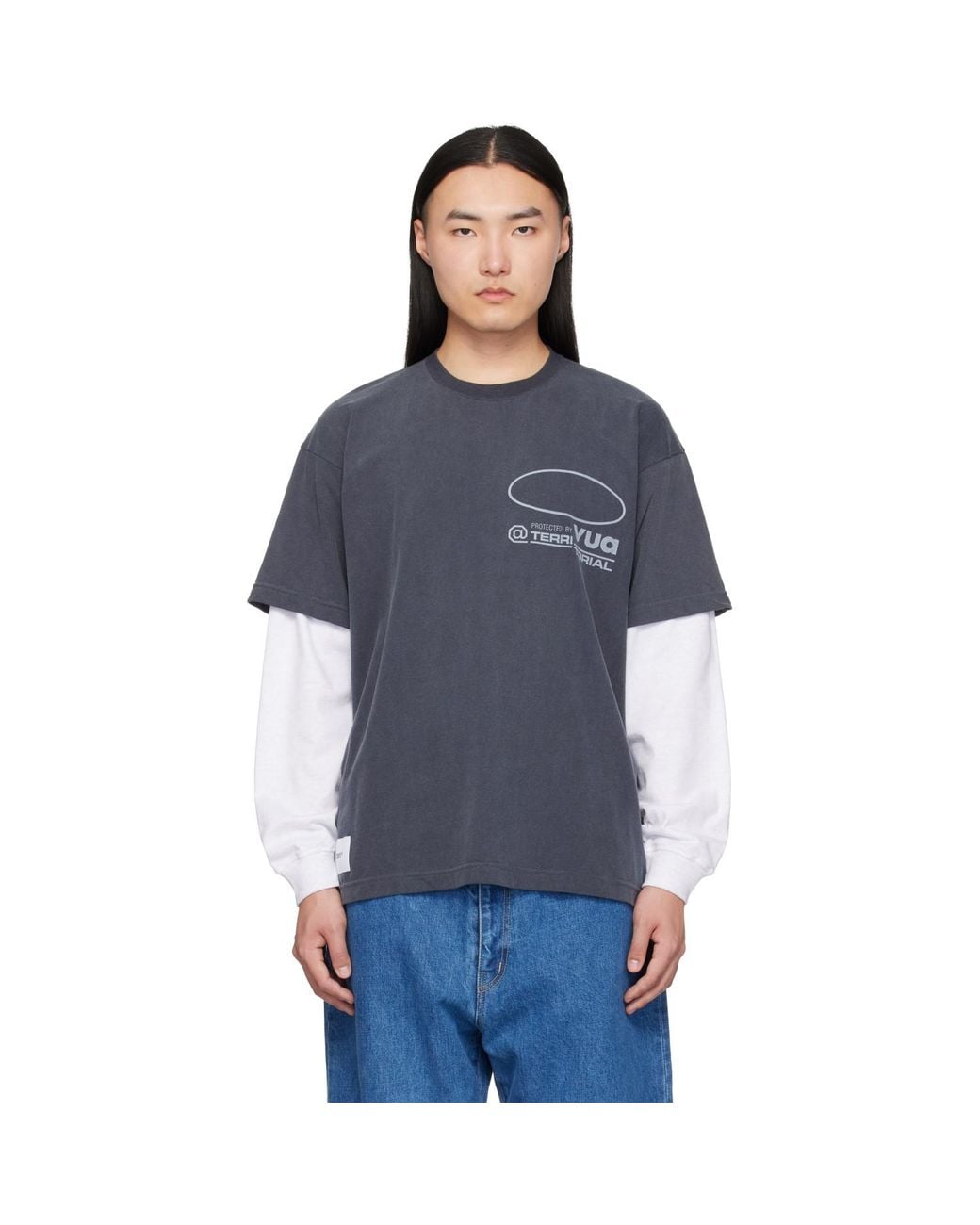 (w)taps Blue Sldr Long Sleeve T-Shirt for men