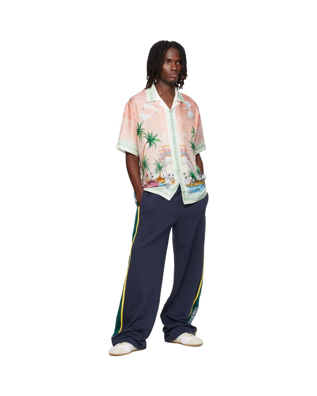 Casablanca Red Ethereal Short Sleeve Silk Shirt for men