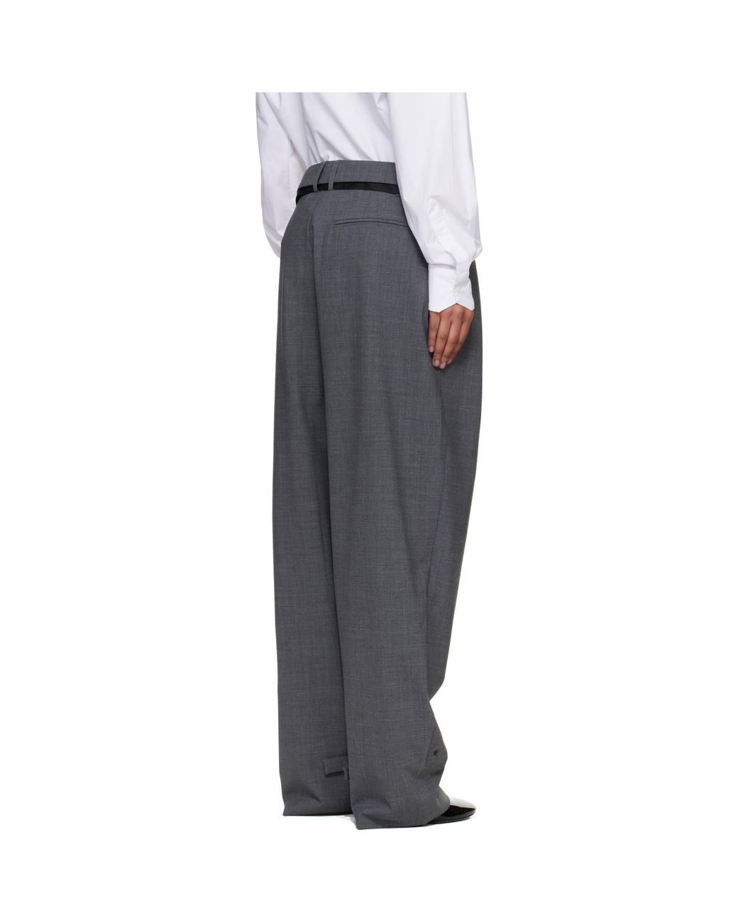 OTTOLINGER Black Strapped Baggy Suit Trousers