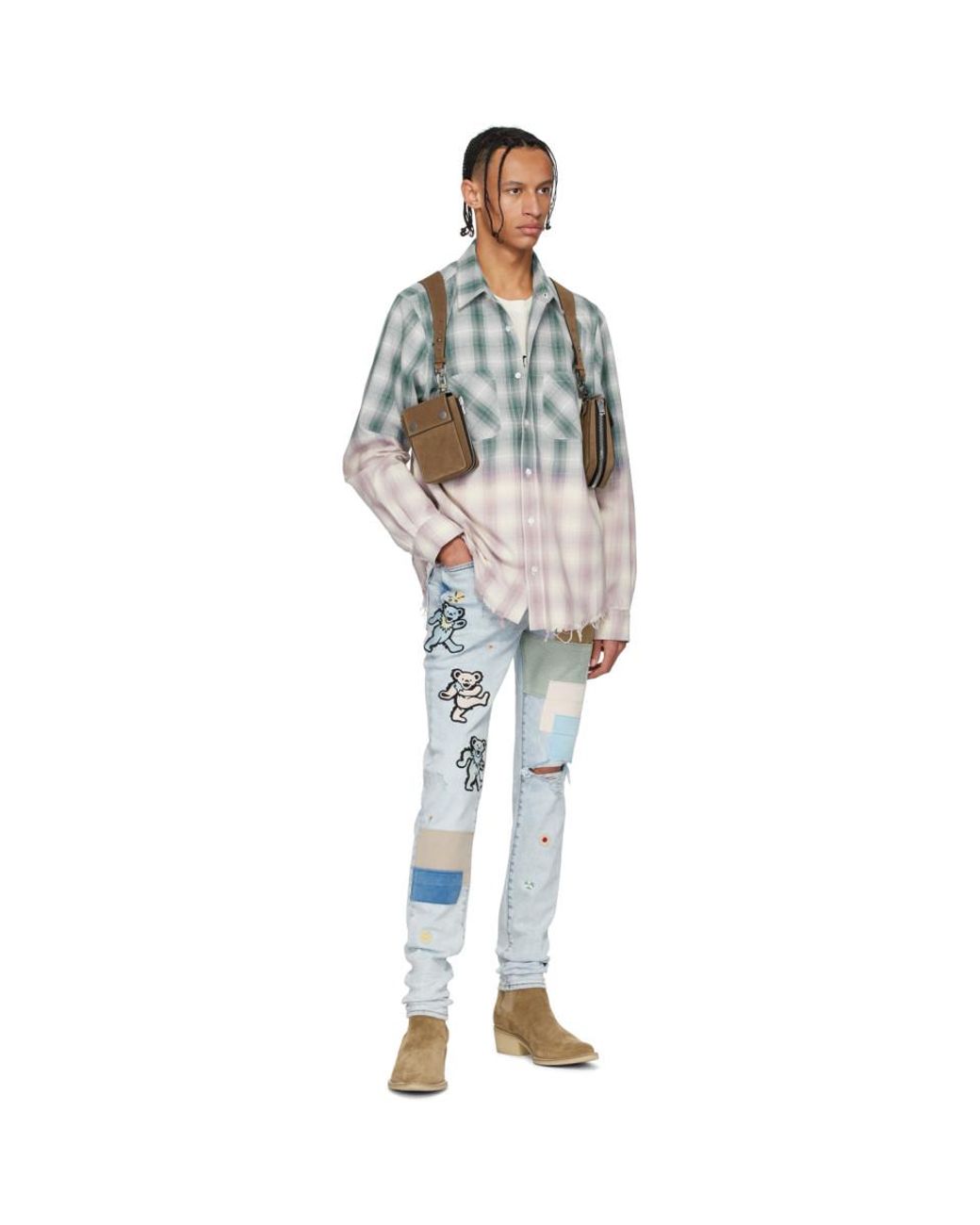 Amiri Denim Blue Grateful Dead Thrasher 