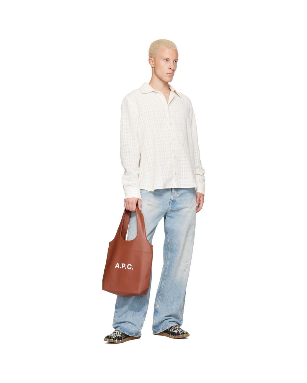 A.P.C. Brown Ninon Small Tote for men