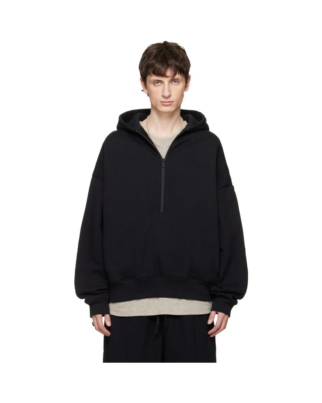 Fear Of God Black 'Property' Lounge Half Zip Hoodie for men