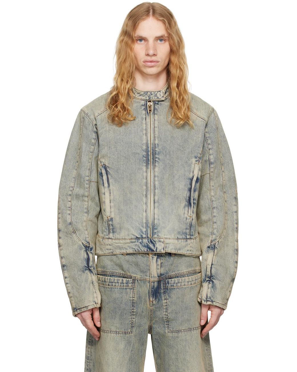 Entire studios Moto Denim Jacket in Grey for Men | Lyst UK Entire studios Moto Denim Jacket in Grey for Men | Lyst UK