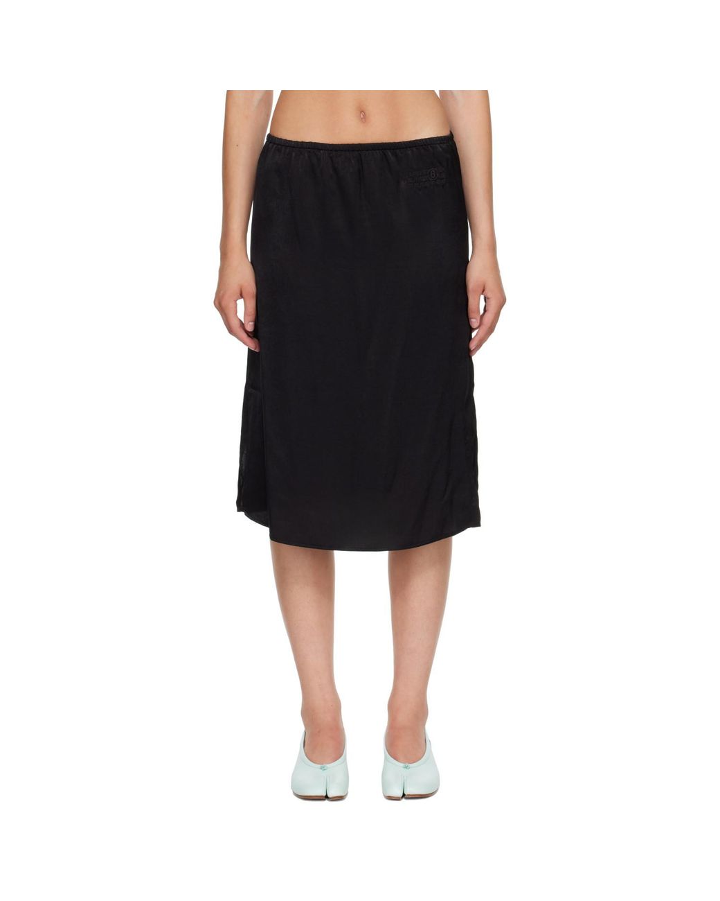 MM6 by Maison Margiela Black Lining Look Midi Skirt