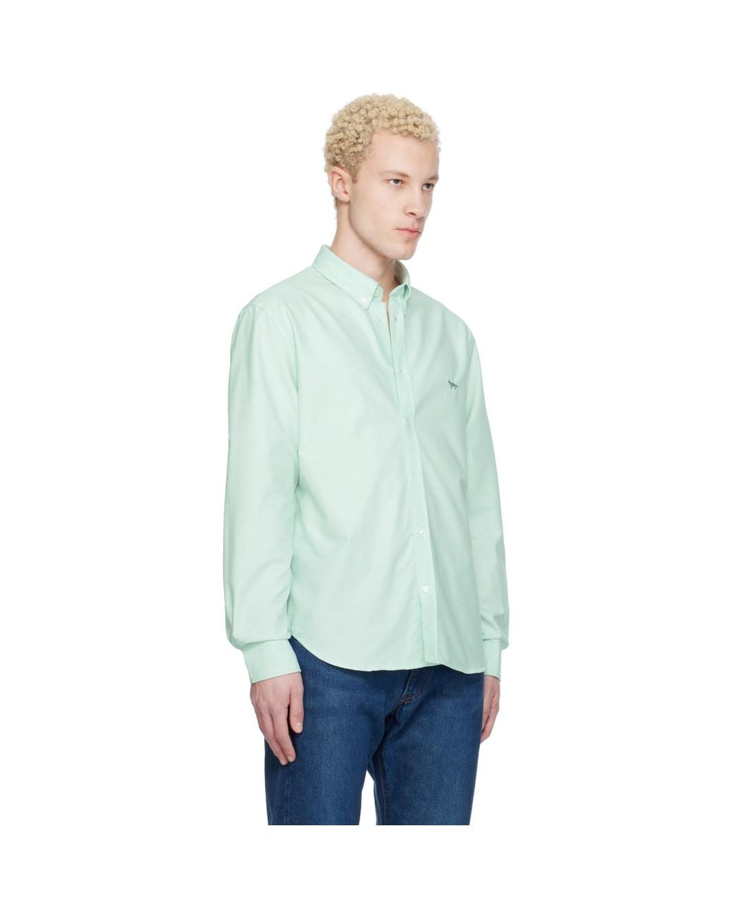 Maison Kitsuné Green Profile Fox Casual Shirt for men