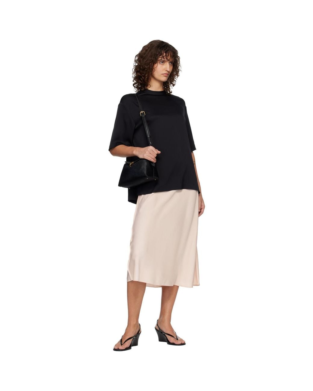 Lisa Yang Natural Silk Midi Skirt