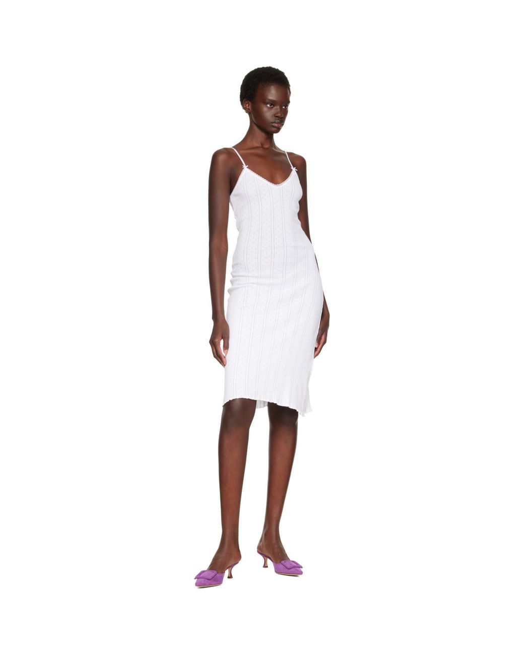 Cou Cou White 'The Midi Slip' Midi Dress