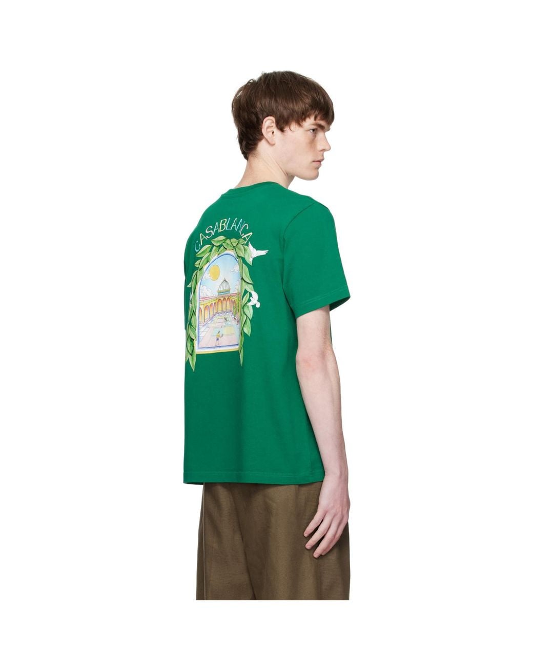Casablanca Green L'Arche De Tennis Short-Sleeve T-Shirt for men