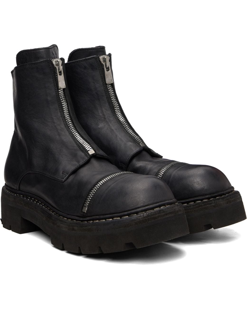 Guidi Black Grtr Zip Up Boots for men