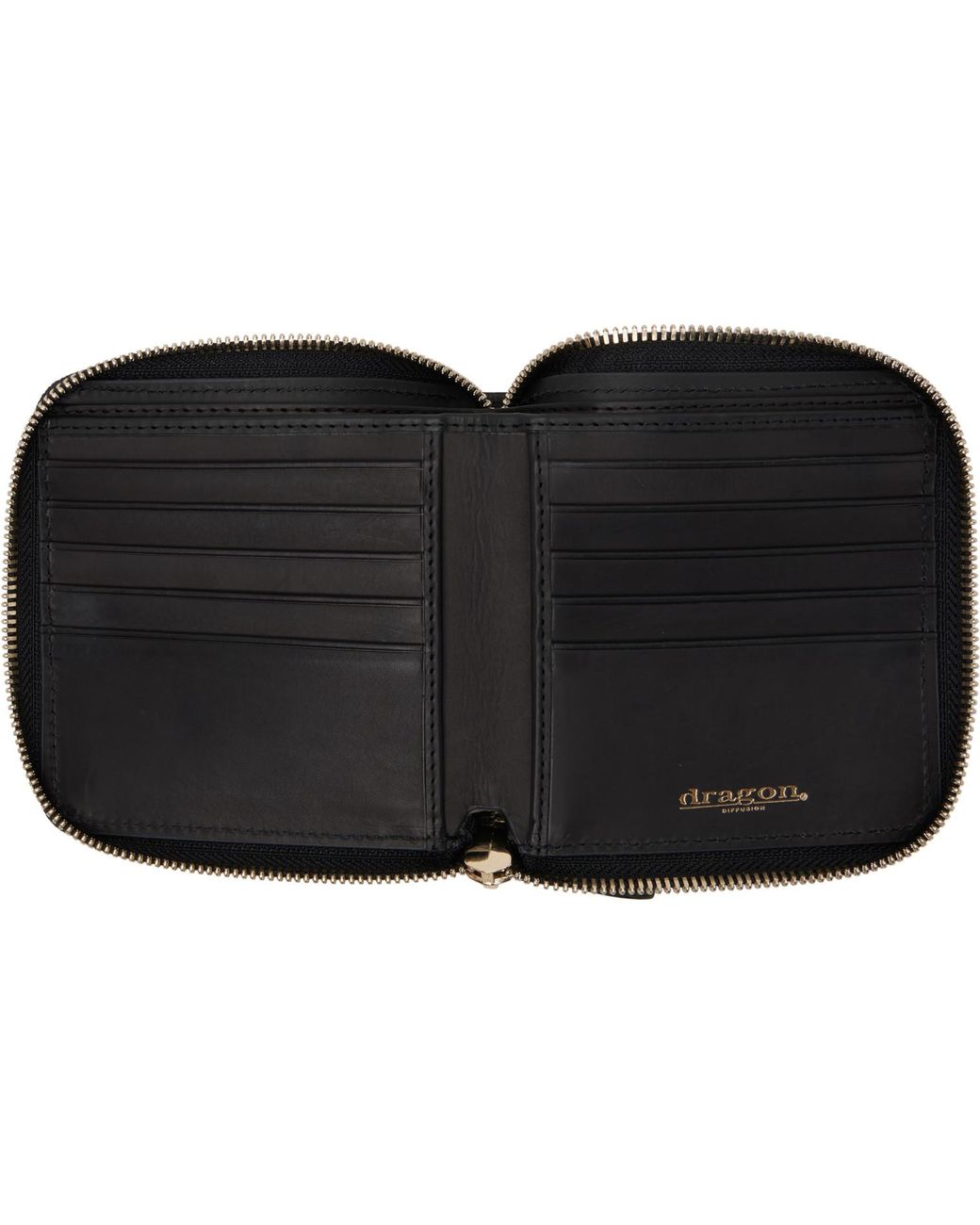 Dragon Diffusion Black Interlaced Square Zip Around Wallet