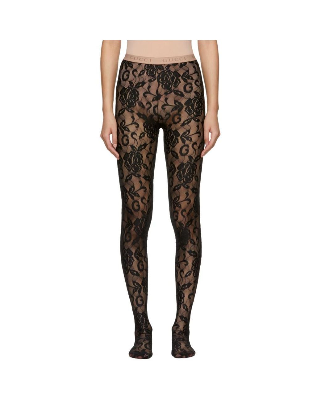 Gucci Black Lace Tights | Lyst