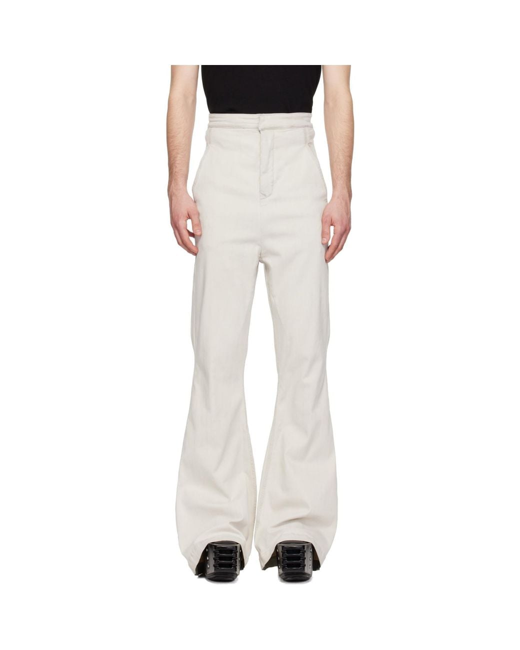 Rick Owens White Off- Temple Dirt Bolan Jeans for men