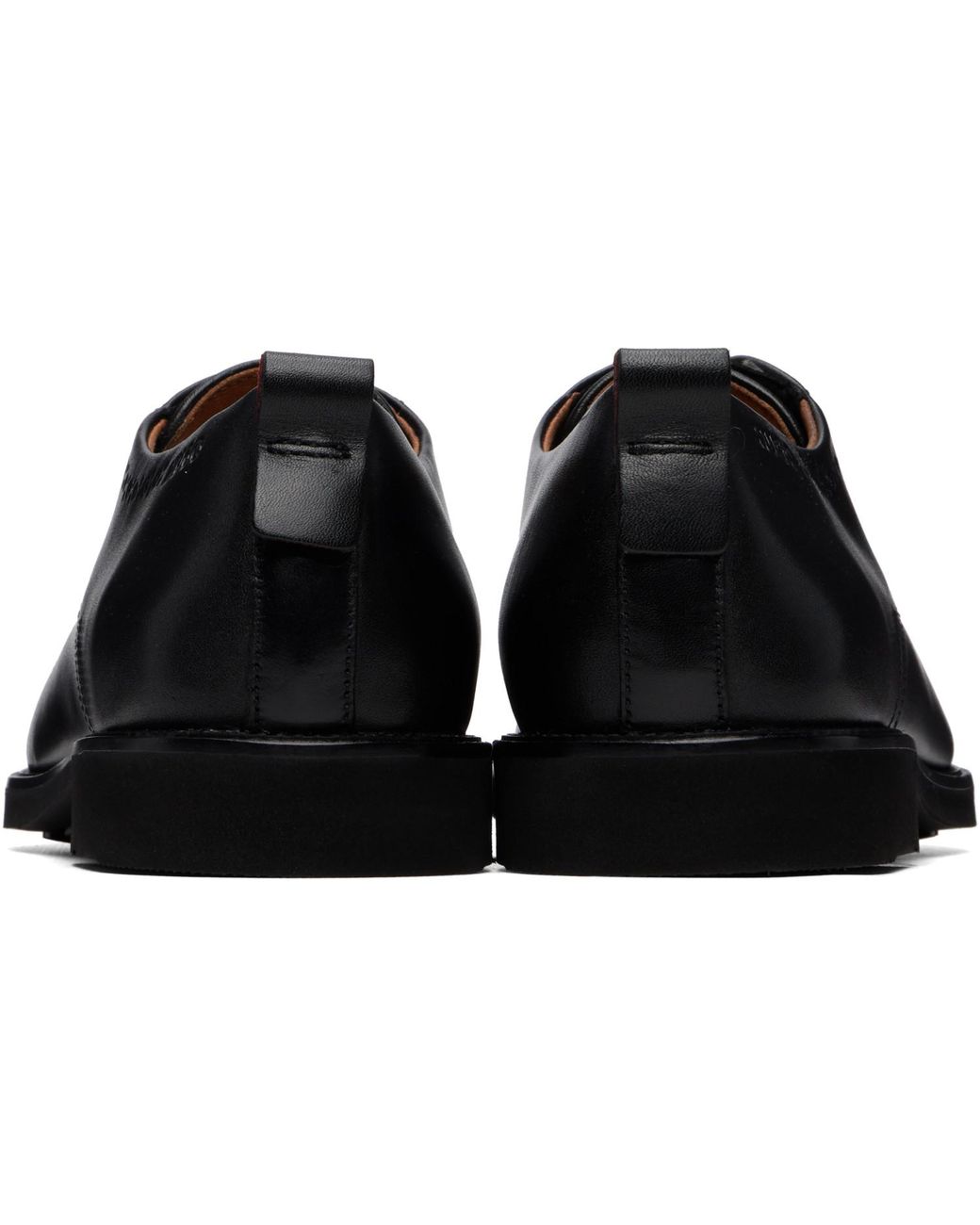 HUGO Black Leather Brogue Details Derbys for men