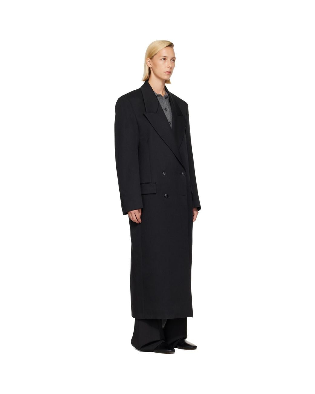 Rohe Black Double Breasted Tailored Coat