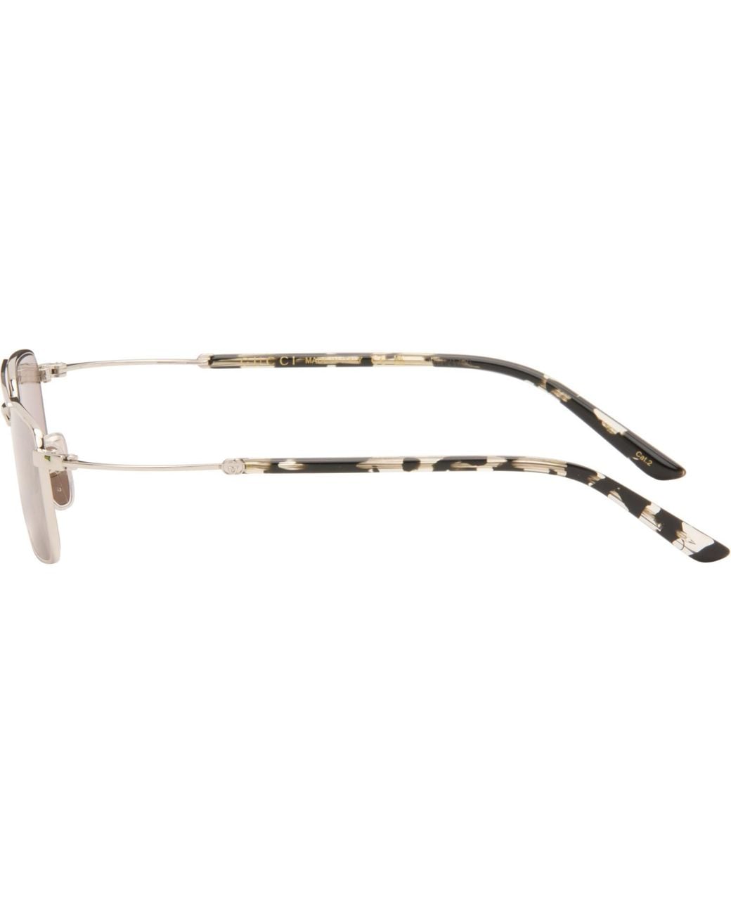 Gucci Pink Metal Frame Rectangular Sunglasses for men