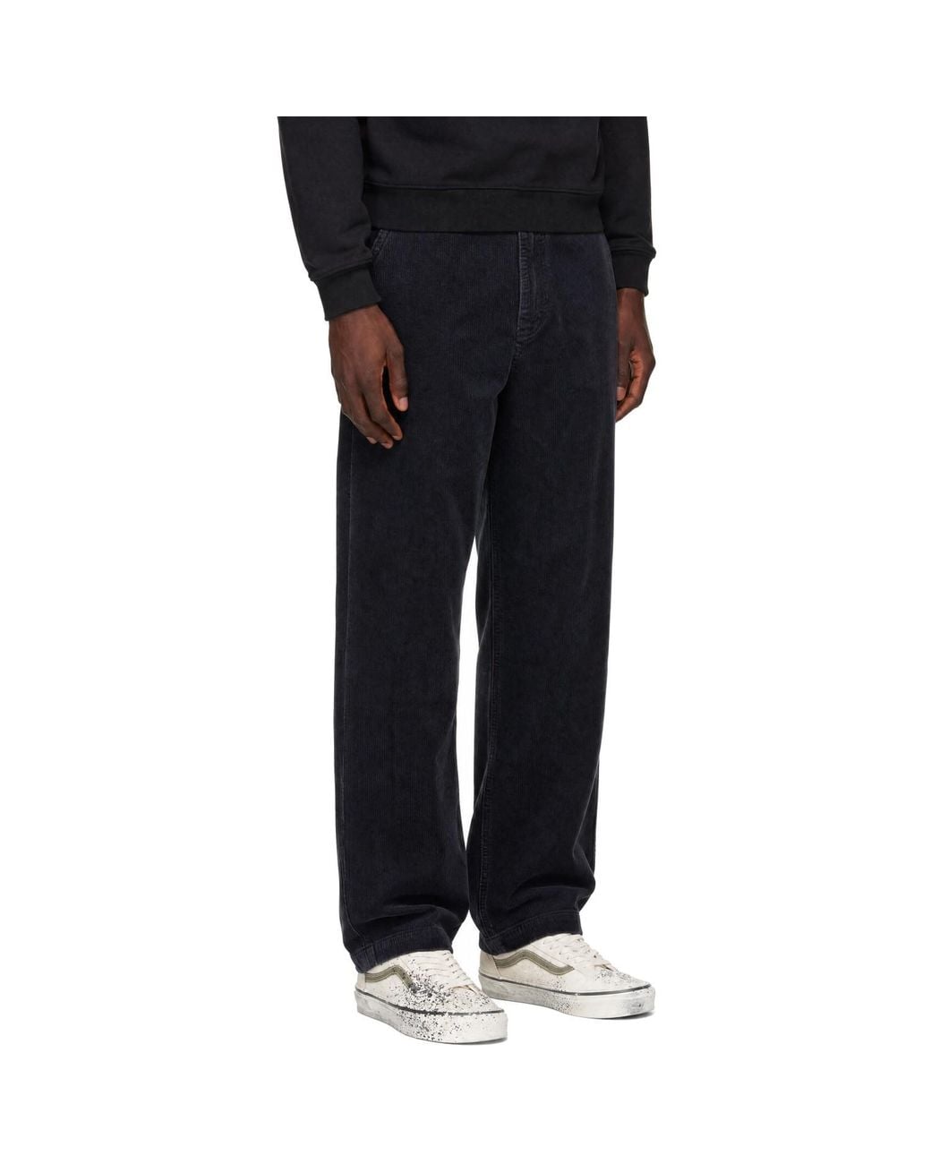 Neighborhood Black Washed Corduroy Plain Trousers for men