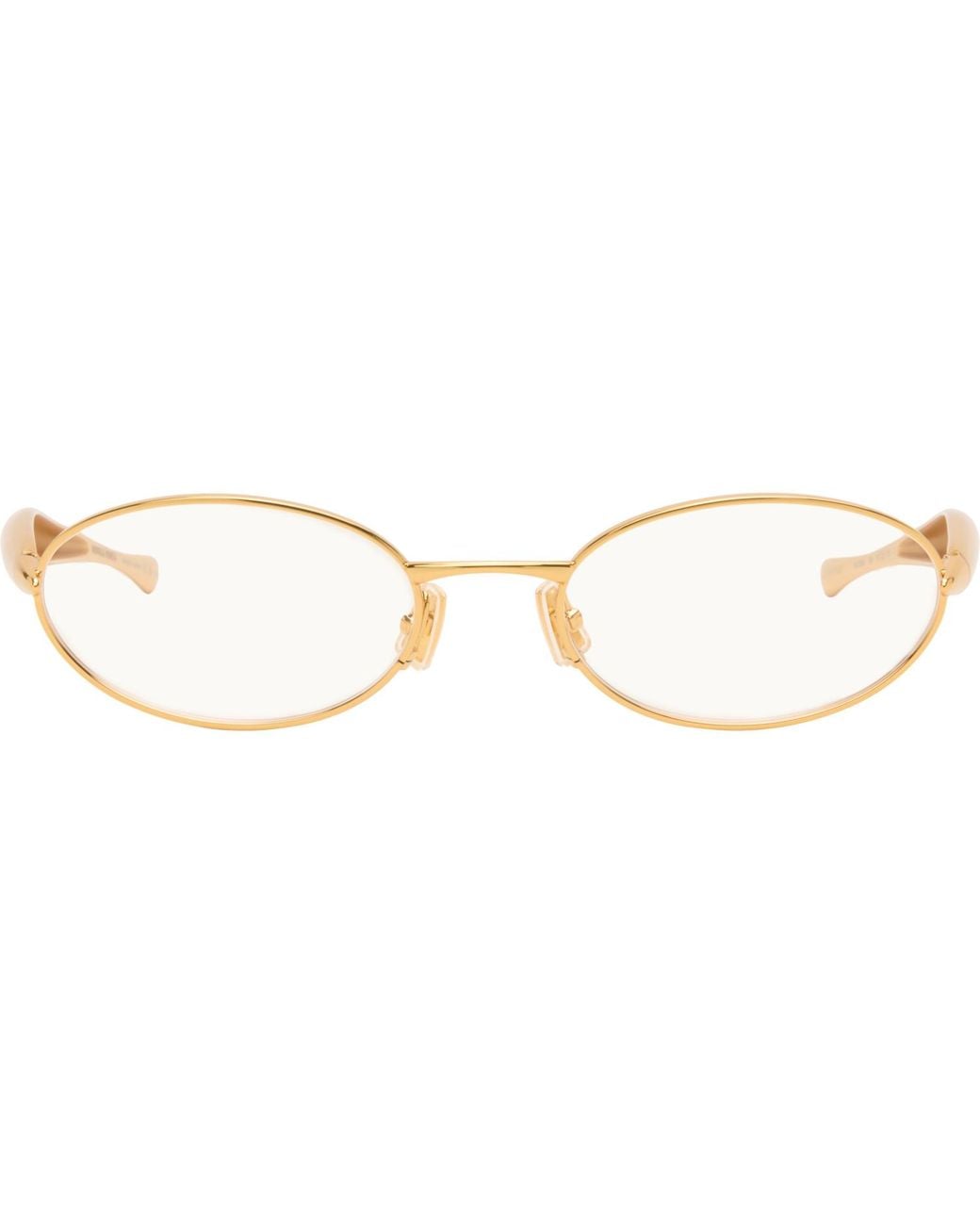 Bottega Veneta Metallic Sardine Oval Glasses for men