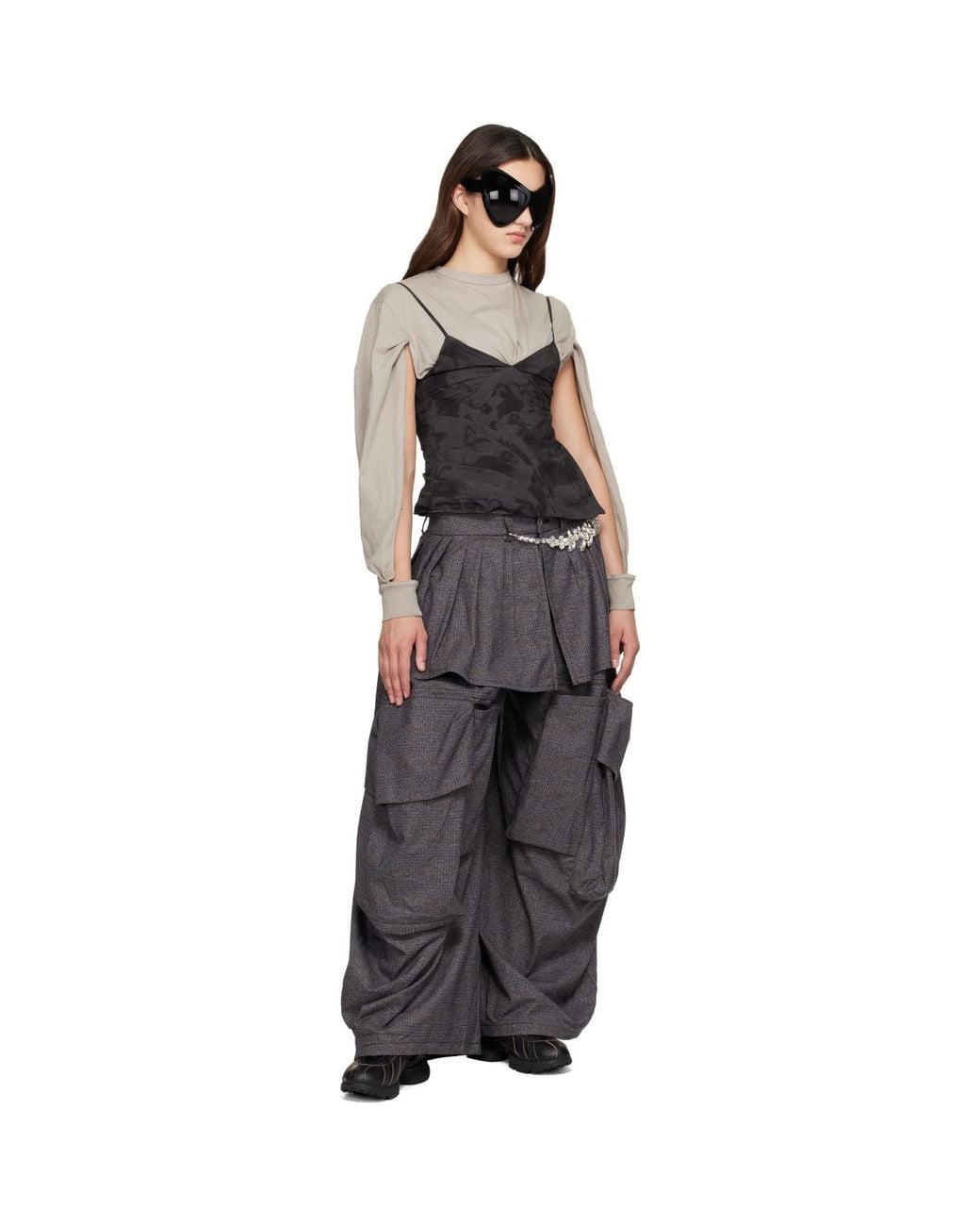 Collina Strada Gray Hazel Cargo Pants