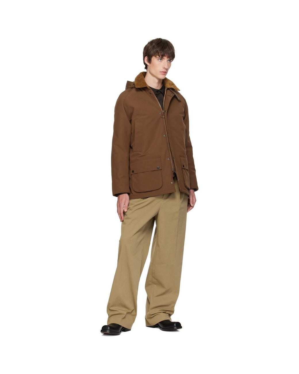Barbour Brown Winter Ashby Waterproof Jacket for men