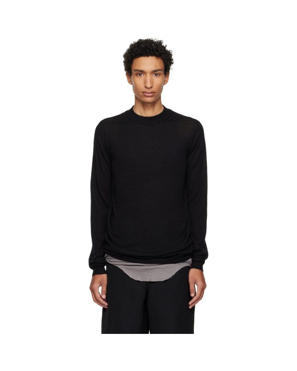 Rick Owens Black Tower Level Lupetto Sweater for men