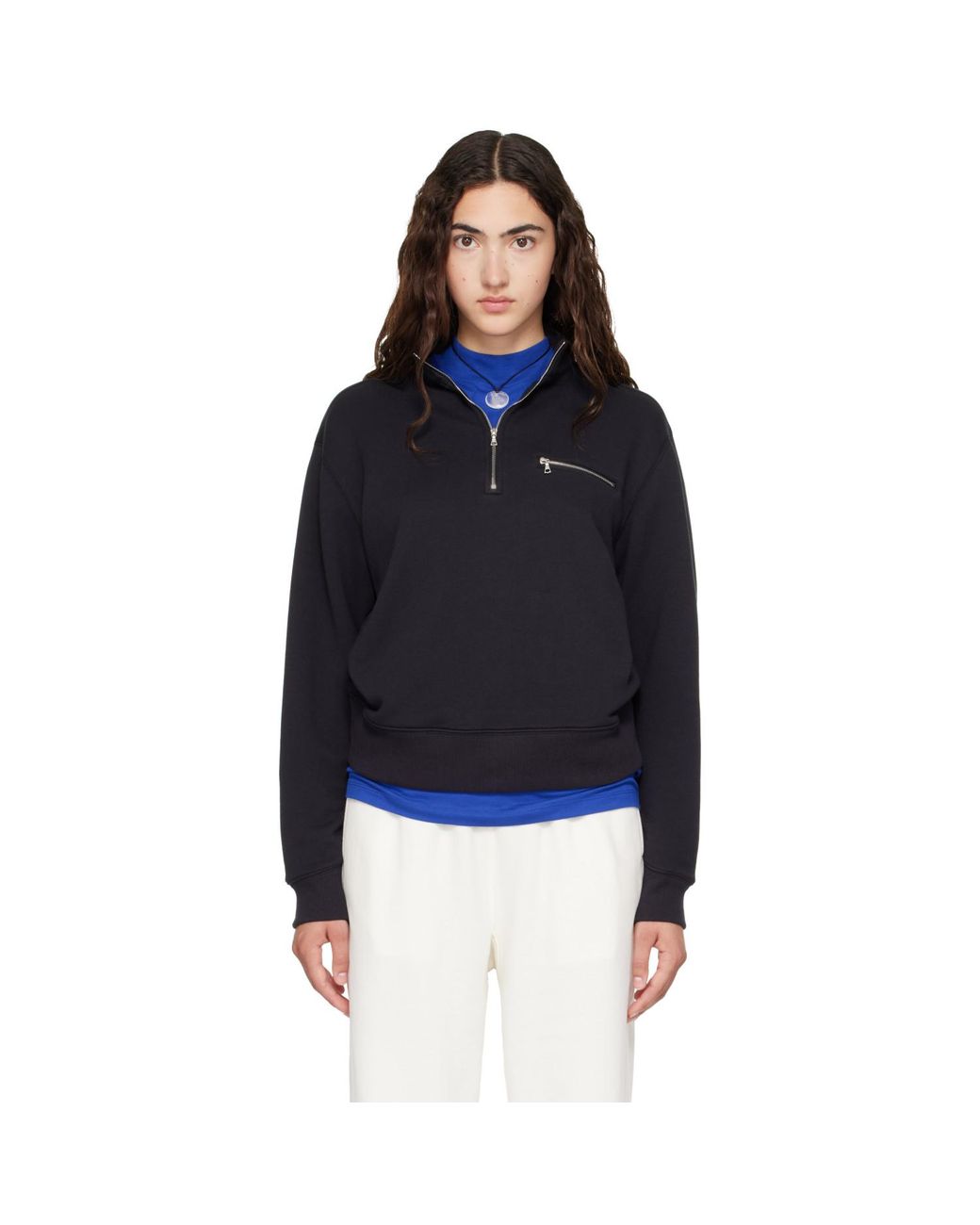 Literary Sport Blue Jane Quarter Zip Sweatshirt