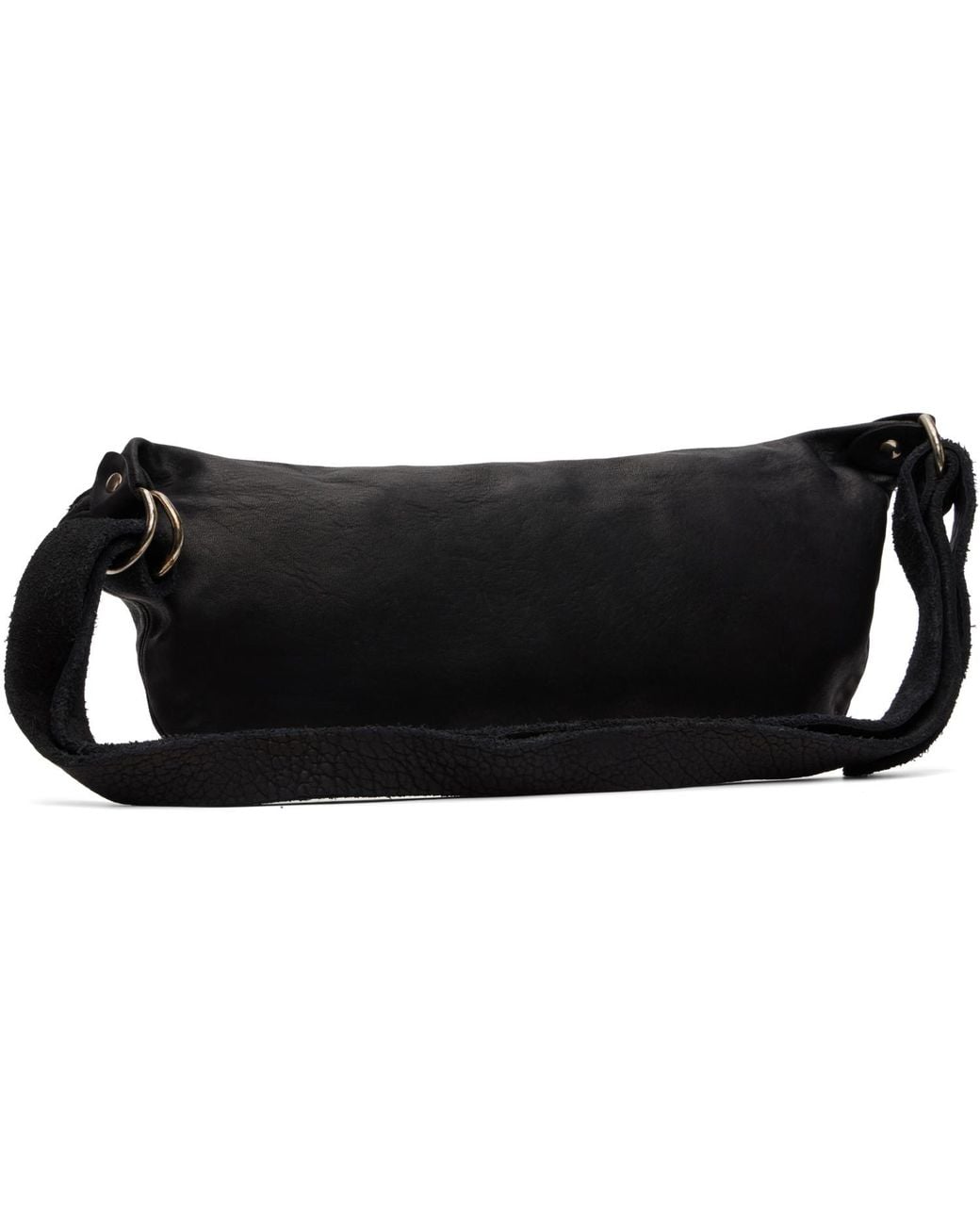Guidi Black Leather Belt Bag for men