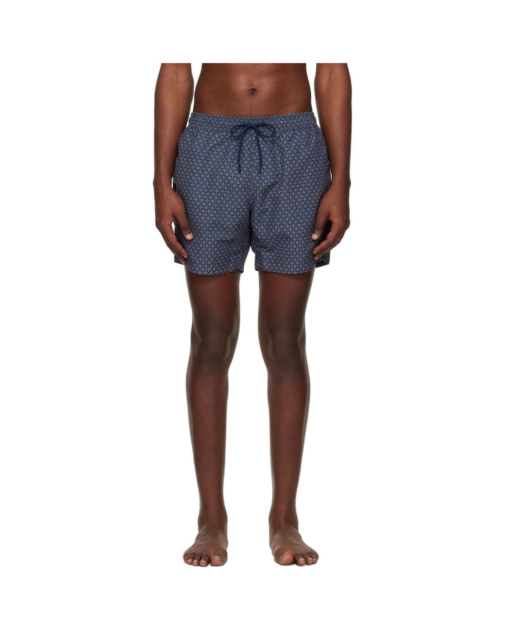 Boss Blue Micro-Print Swim Shorts for men