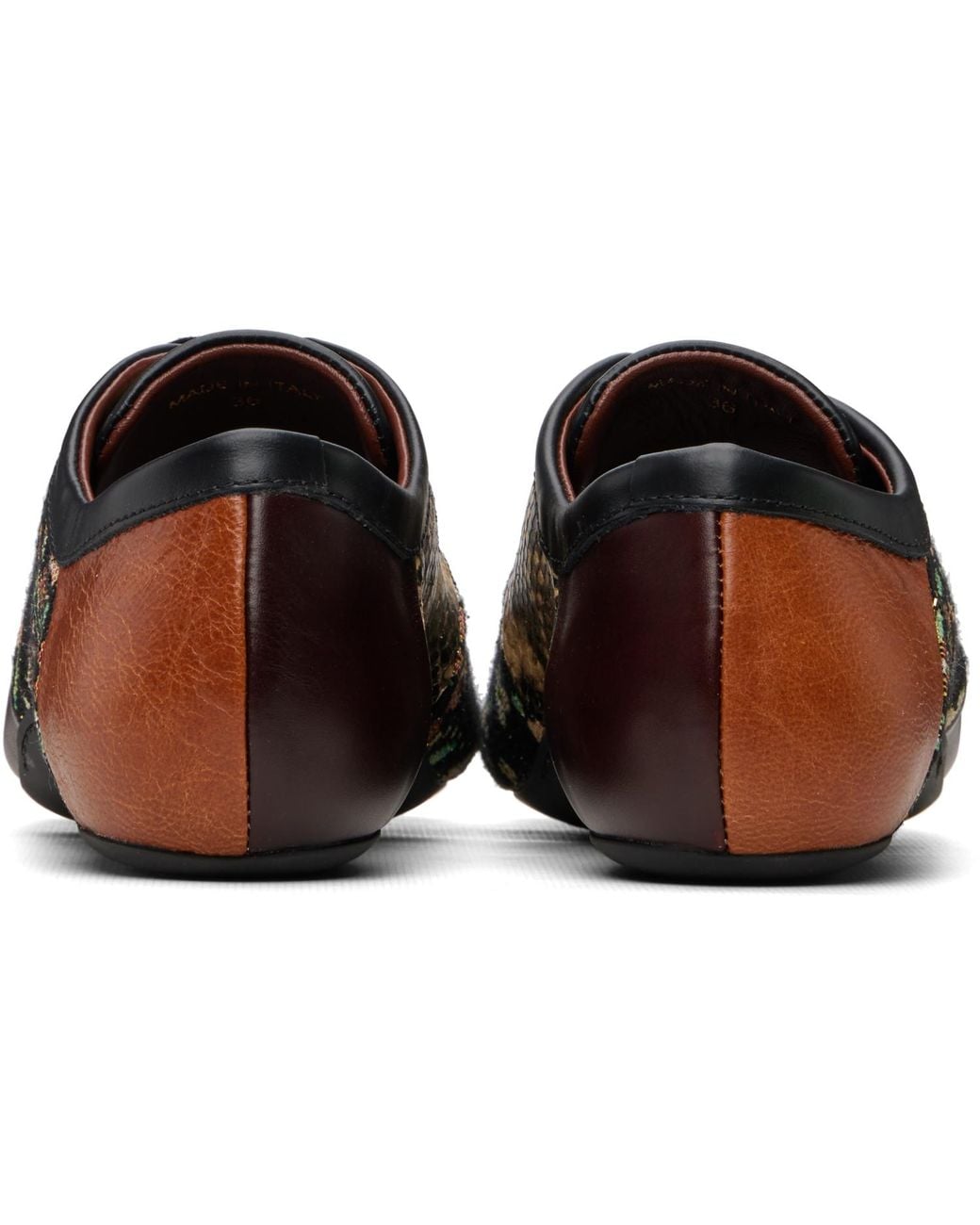 Dries Van Noten Brown Patchwork Ballerina Sneakers