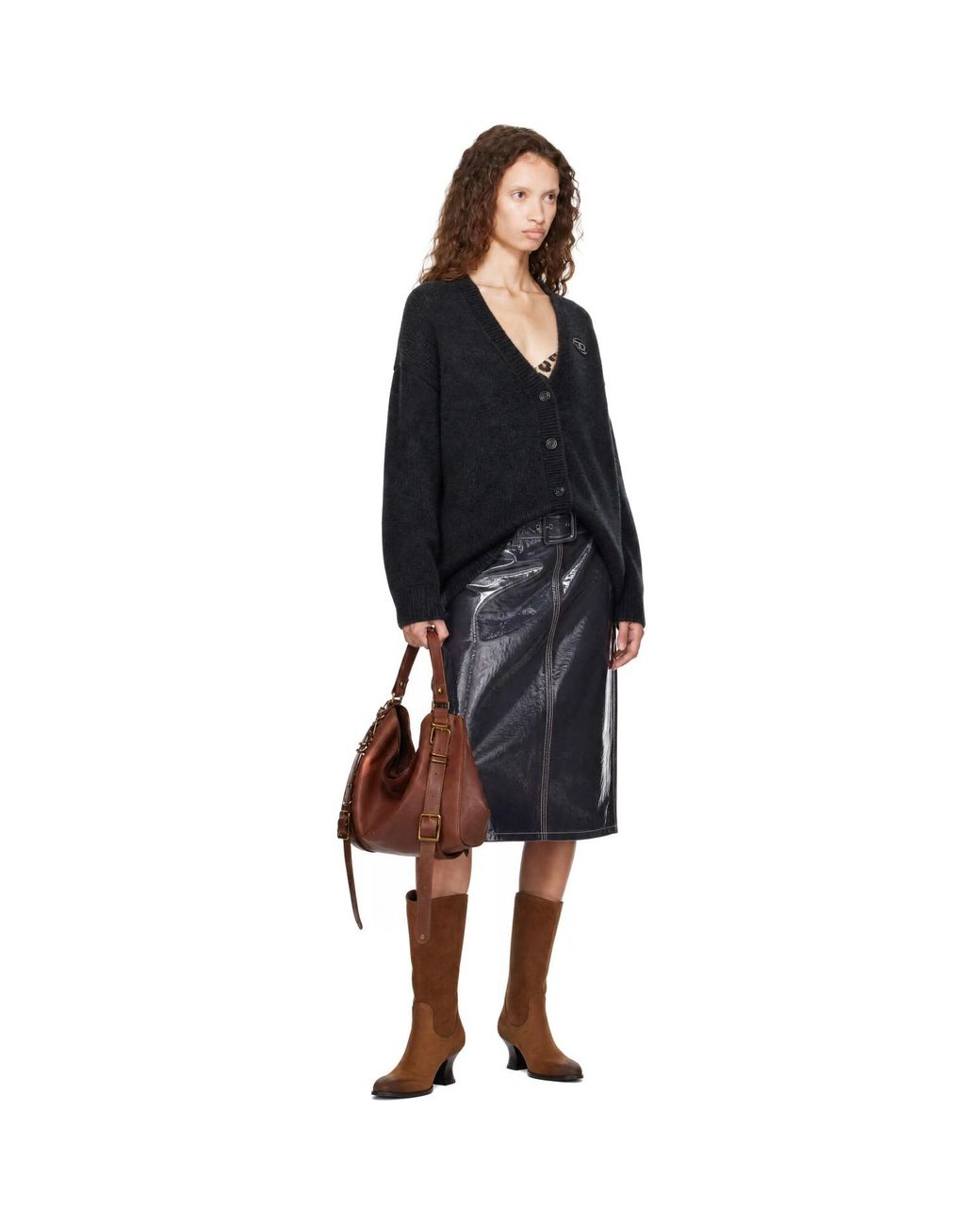 DIESEL Black Wool & Alpaca Blend Cardigan