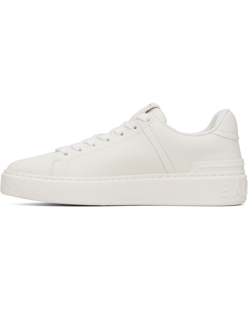 Balmain White B-Court Calfskin Sneakers for men