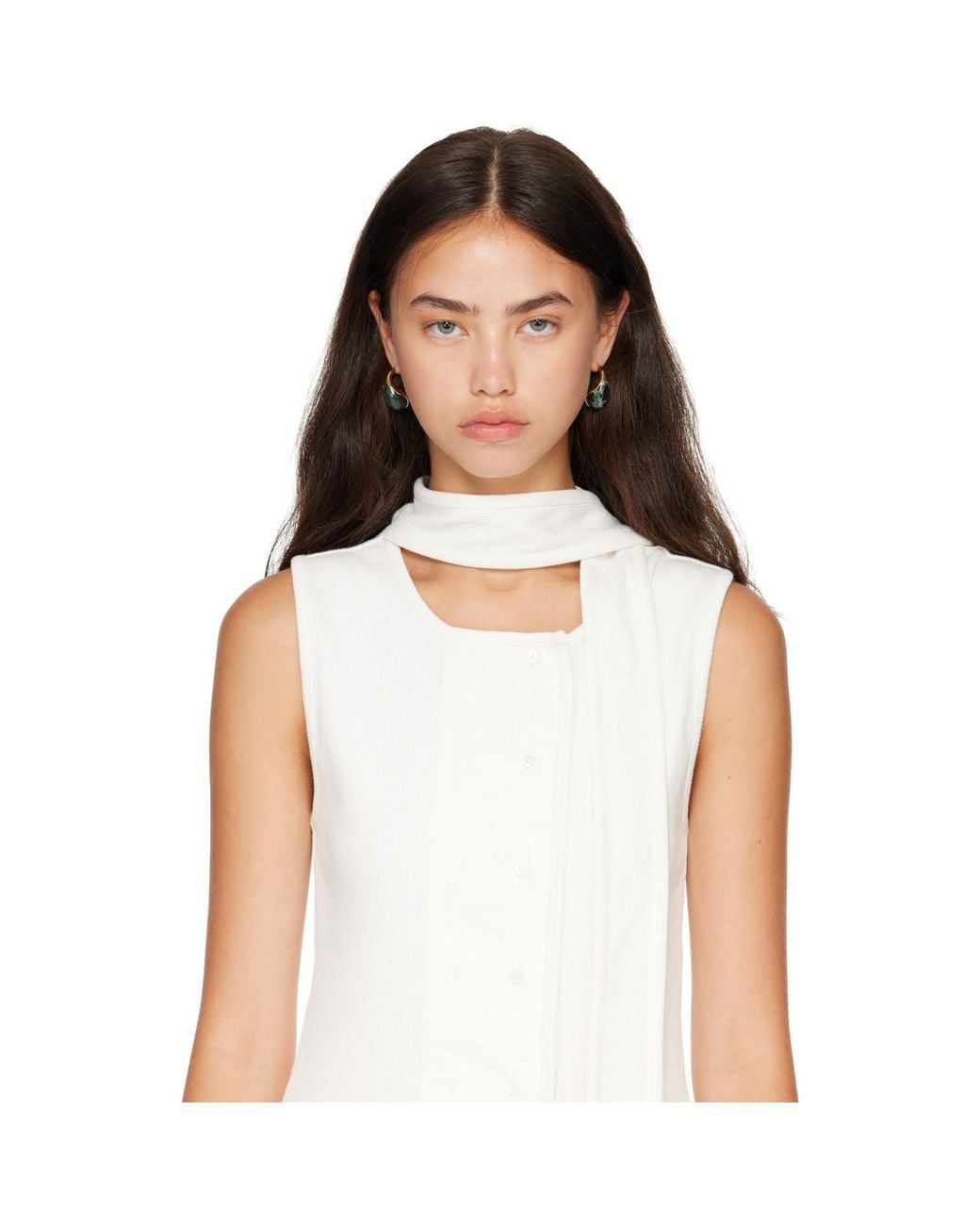 Bottega Veneta Metallic Drop Marble Earrings
