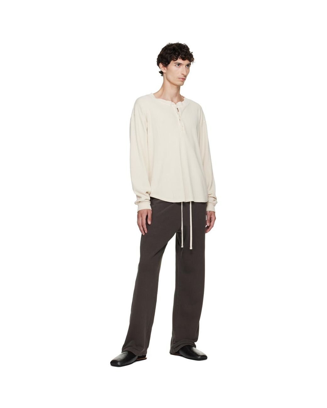 Les Tien Gray French Terry Classic Sweatpants for men