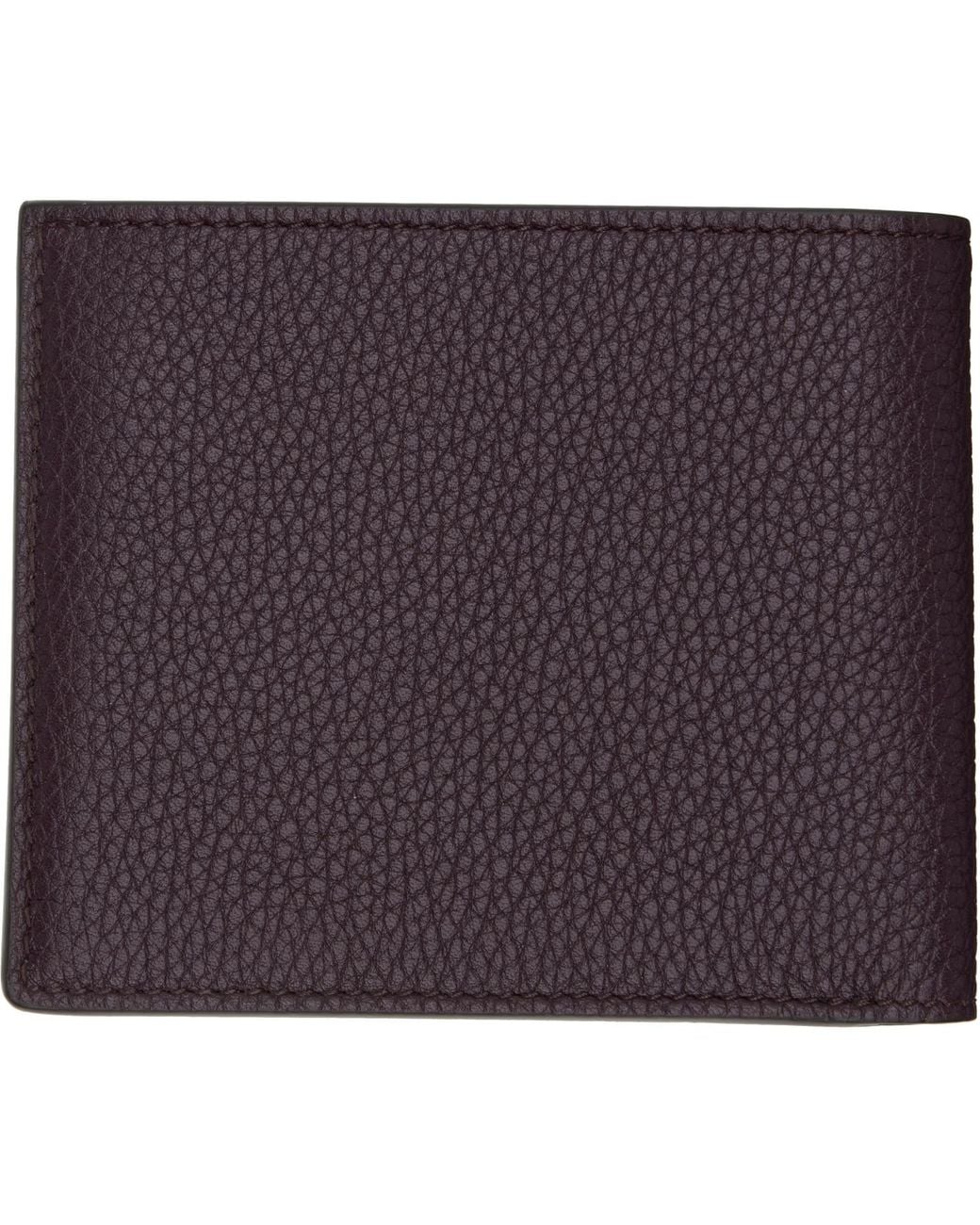 Tom Ford Multicolor Burgundy Grain Leather Classic Bifold Wallet for men