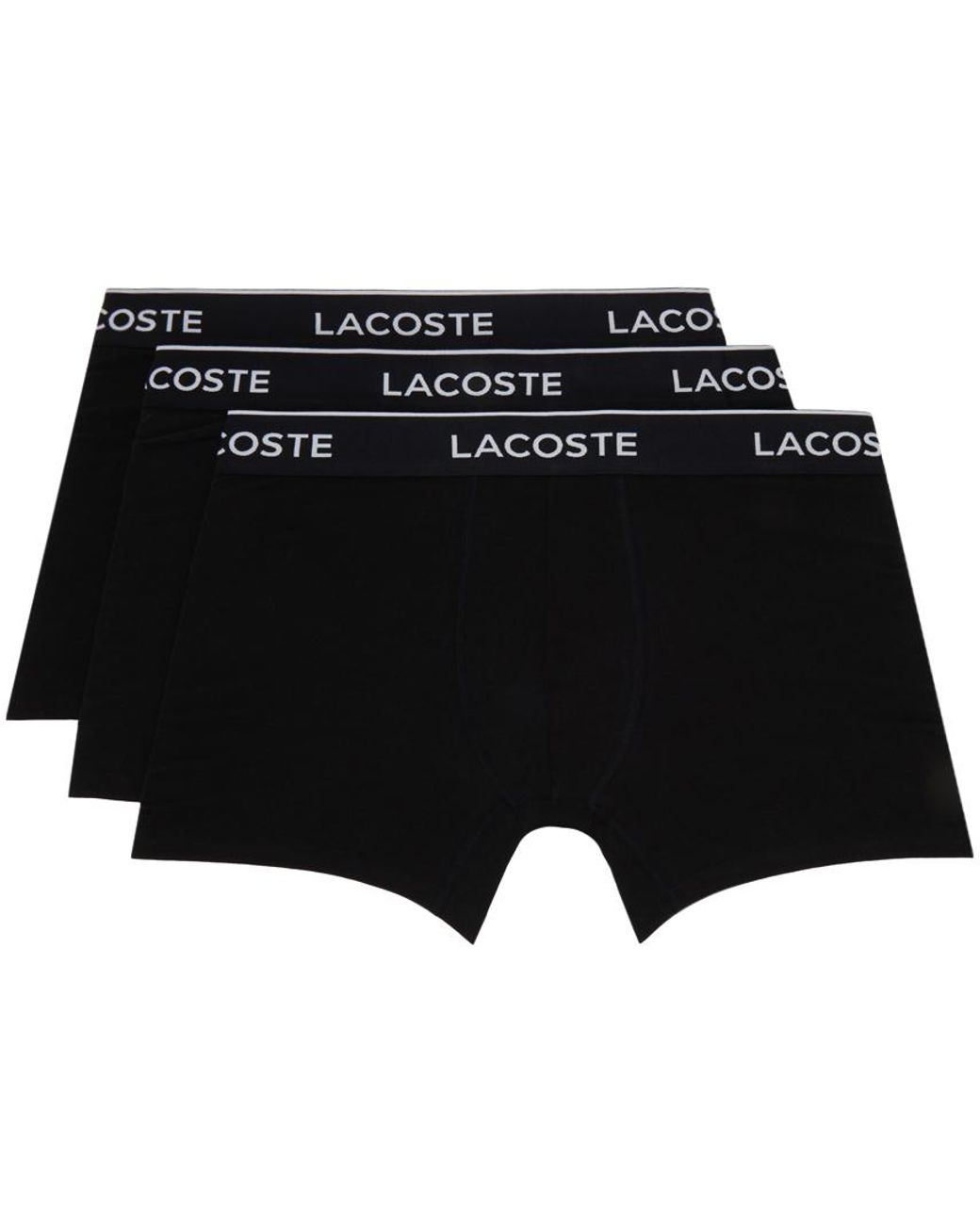 Lacoste Three-pack Black Boxer Briefs for Men