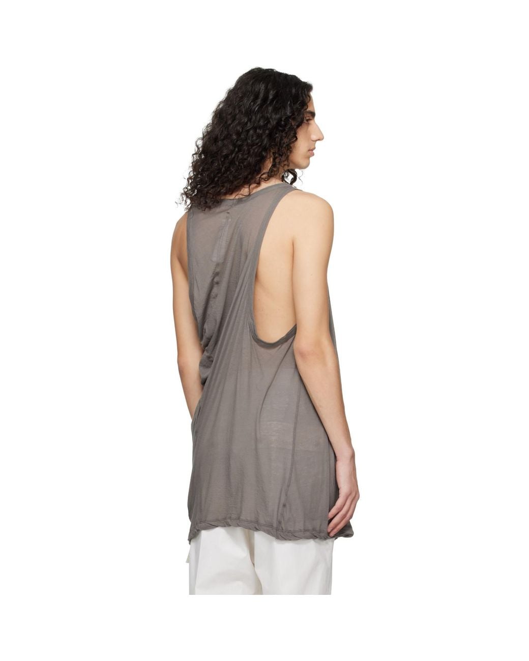 Rick Owens Black Temple Pony Tank Top for men
