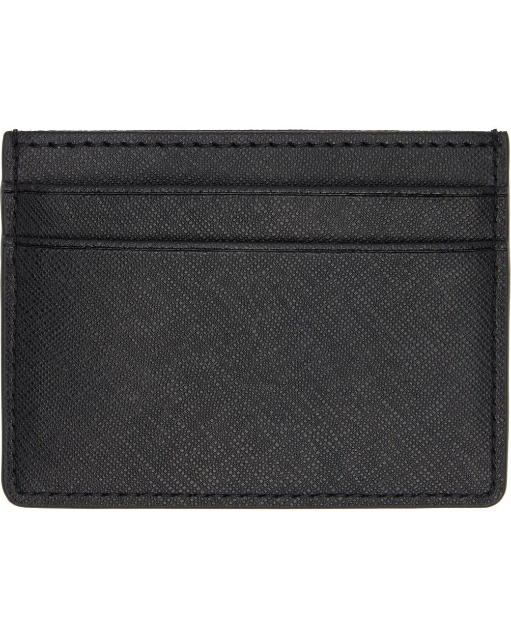 Boss Black Foil-Emed Logo Card Holder for men