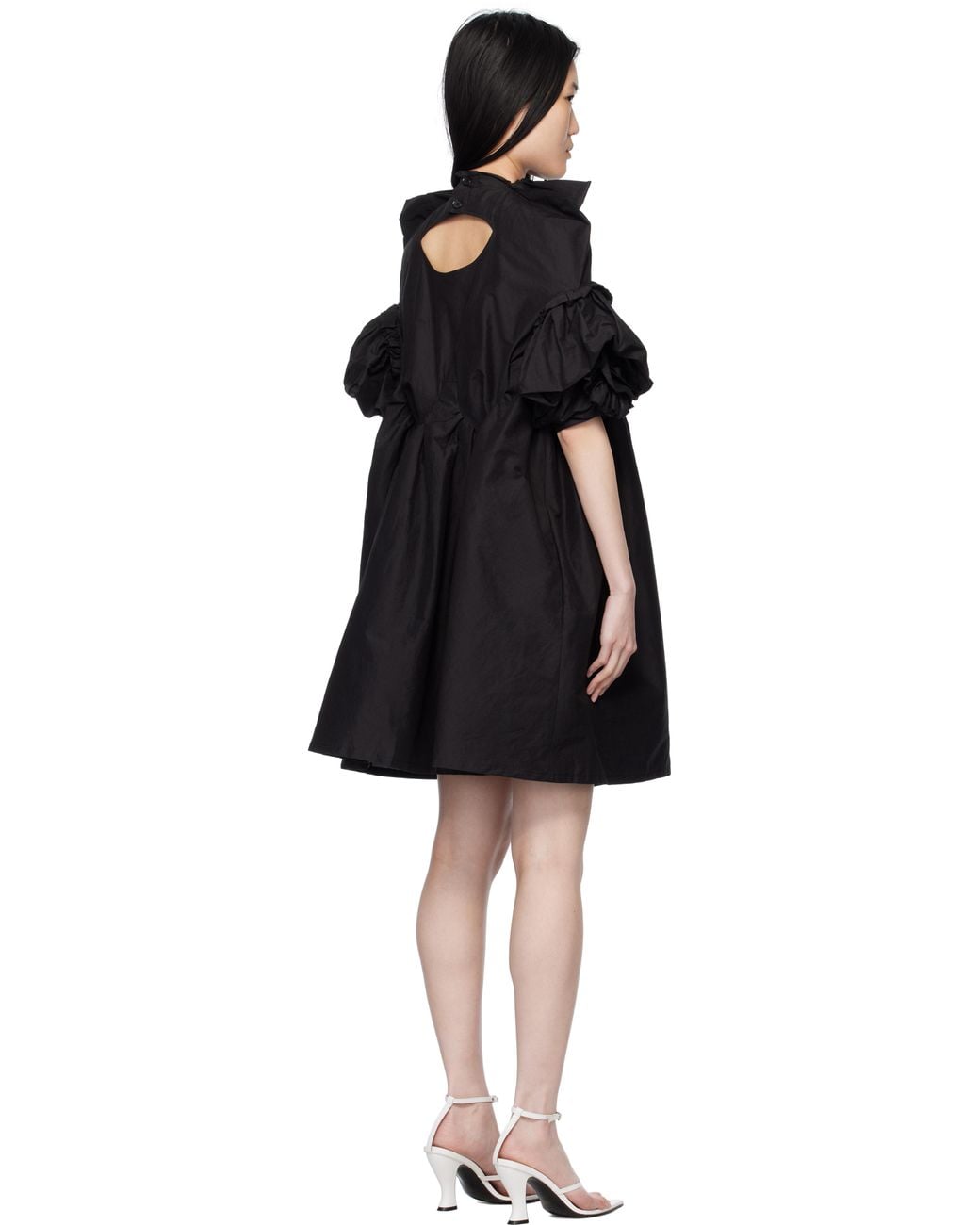 Pushbutton Black Square Minidress