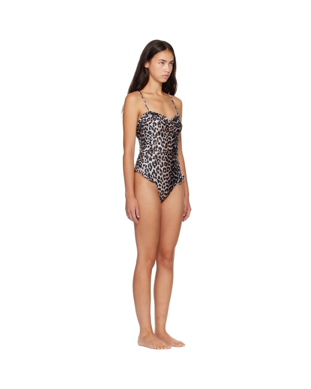 Ganni Multicolor Leopard Swimsuit