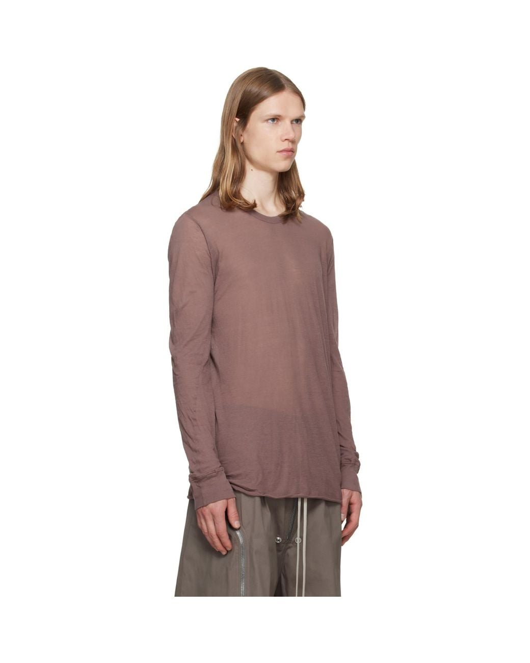 Rick Owens Brown Tower Basic Ls T-Shirt for men