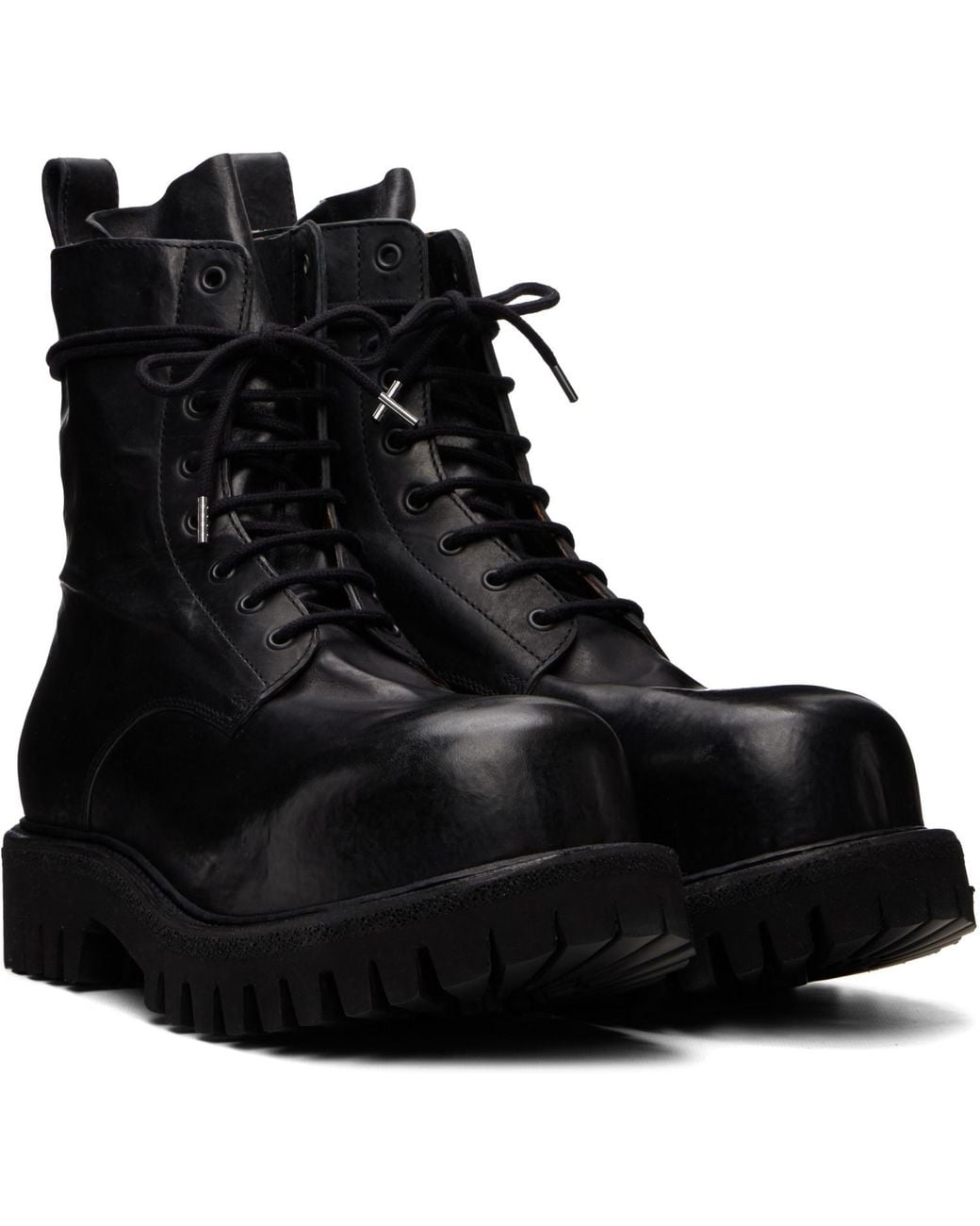 A Diciannoveventitre Black Octa Combat Boots for men