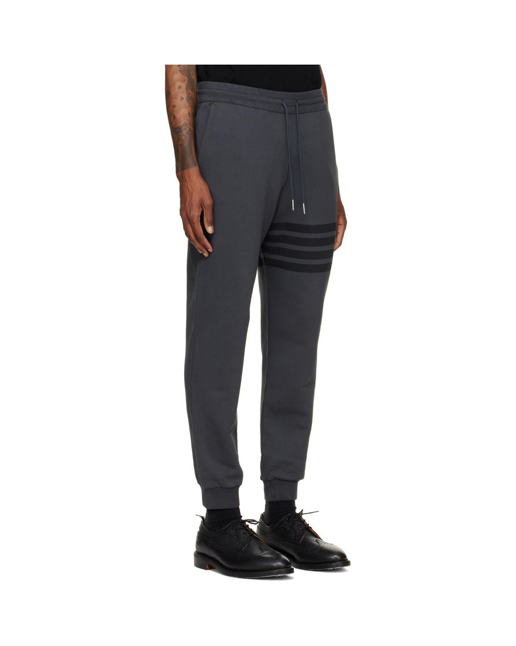 Thom Browne Blue Solid Loopback 4-Bar Sweatpants for men