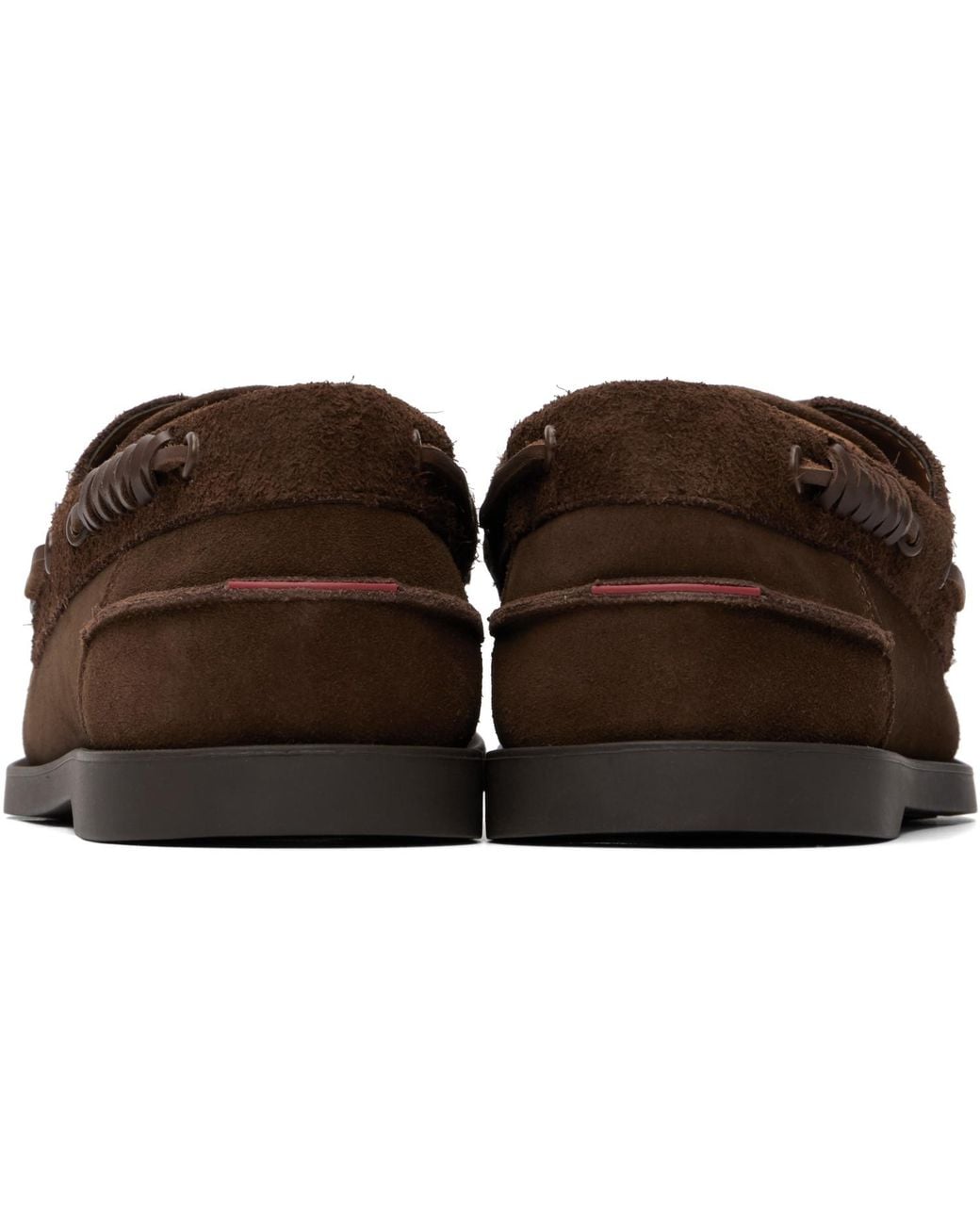 HUGO Brown Mixed Suedes Boat Shoes for men