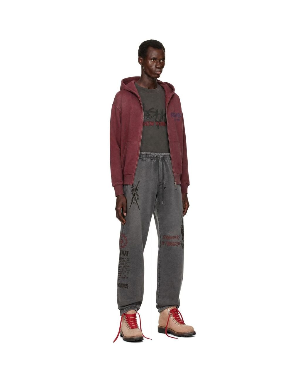 Ksubi Gray Skool Tunnel Sweatpants for men