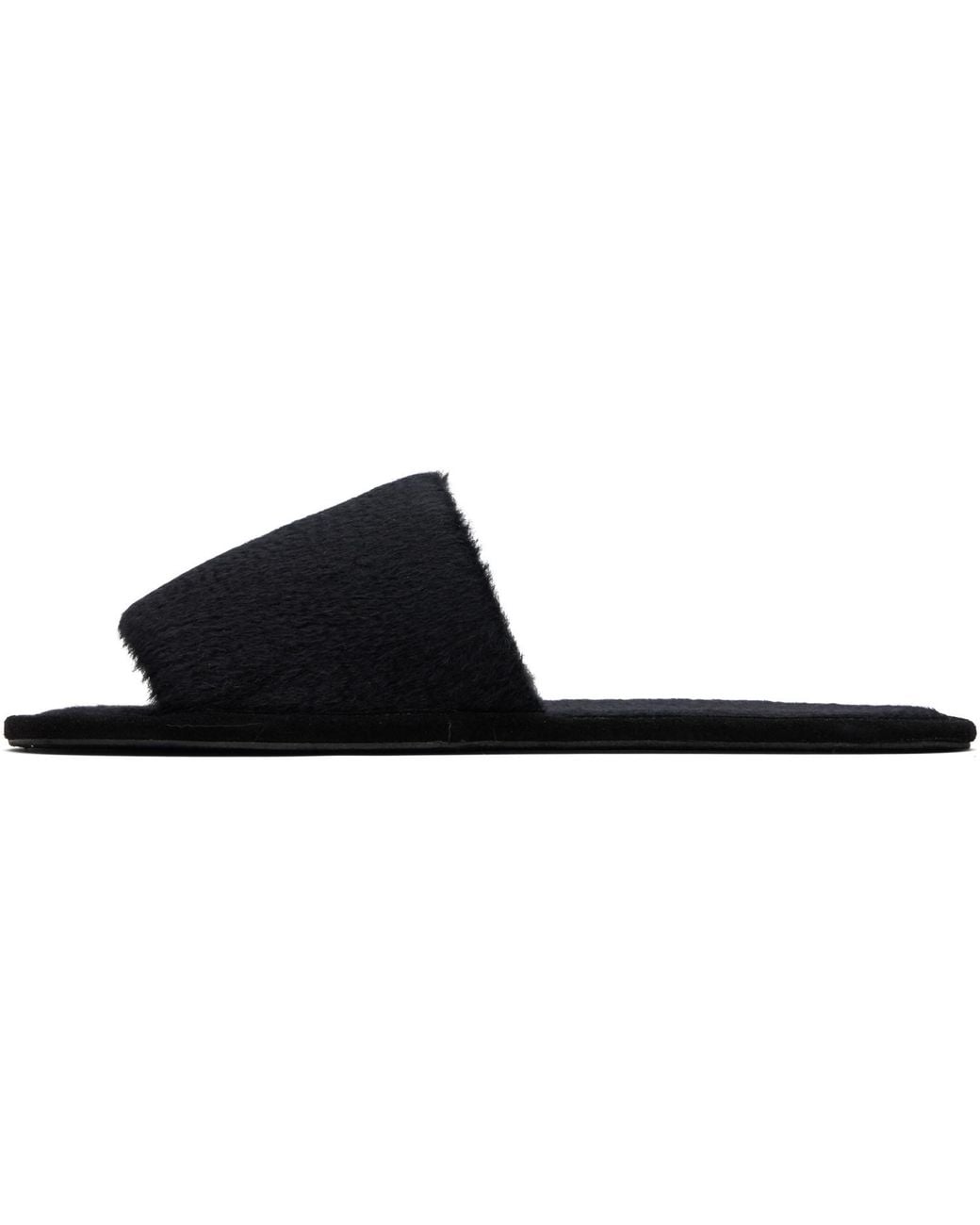 Lauren Manoogian Black Suri Brushed Slippers
