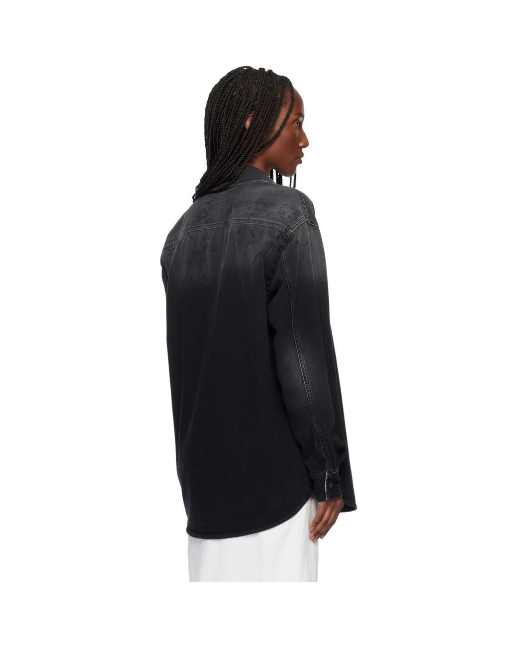 MM6 by Maison Margiela Black Long-Sleeved Denim Shirt