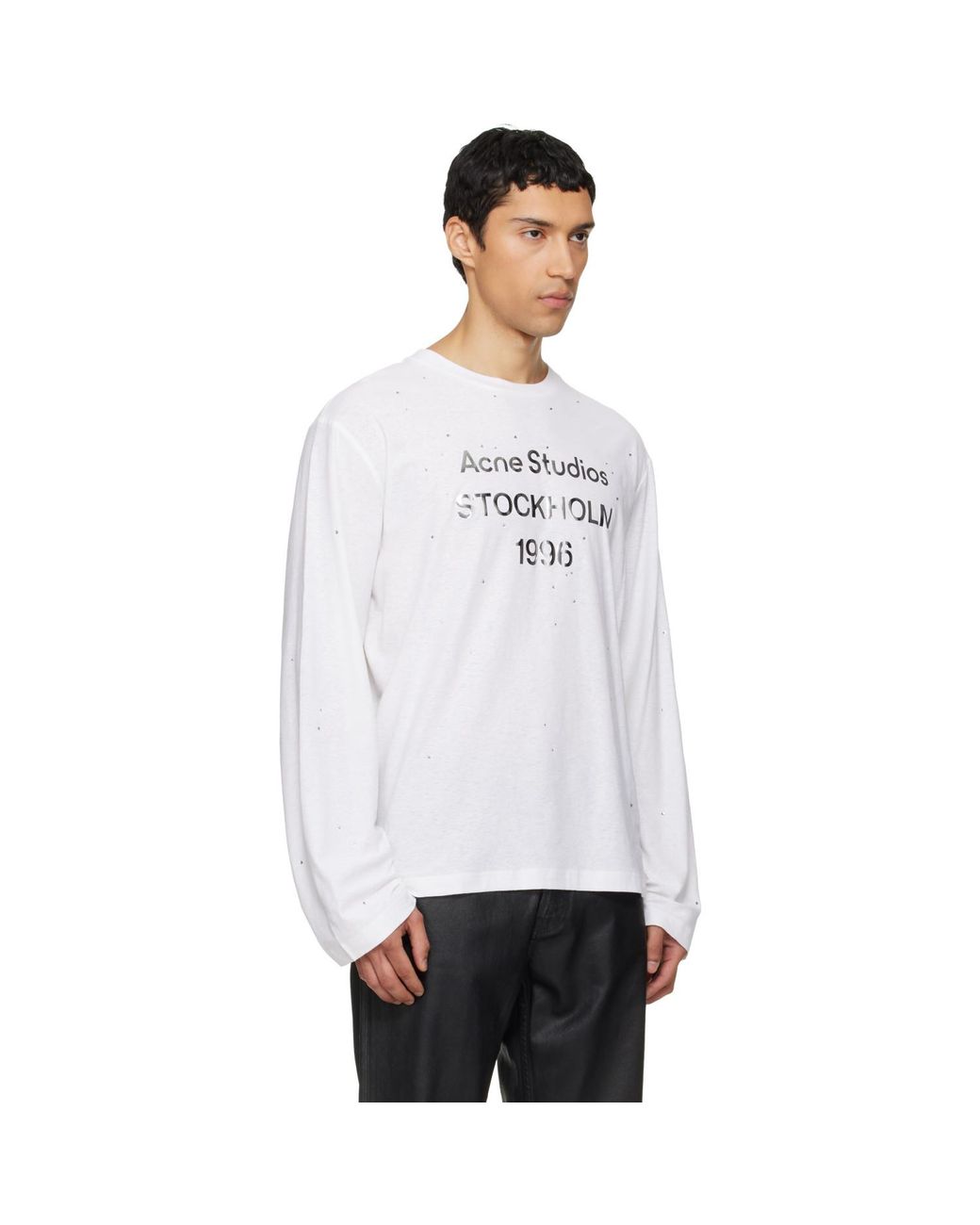 Acne White Logo T-Shirt for men
