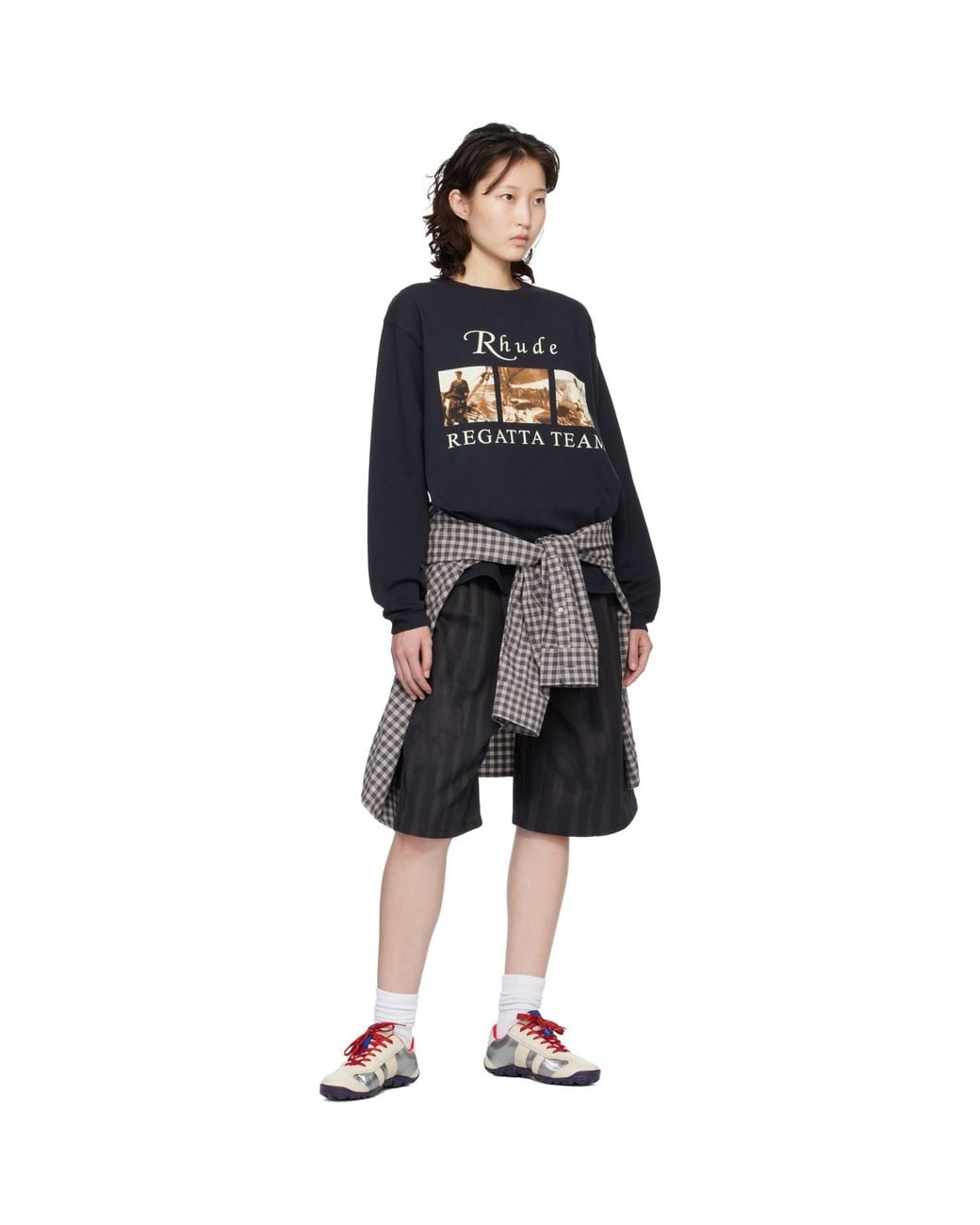 Rhude Blue Usvi Regatta Tour Ls T-Shirt