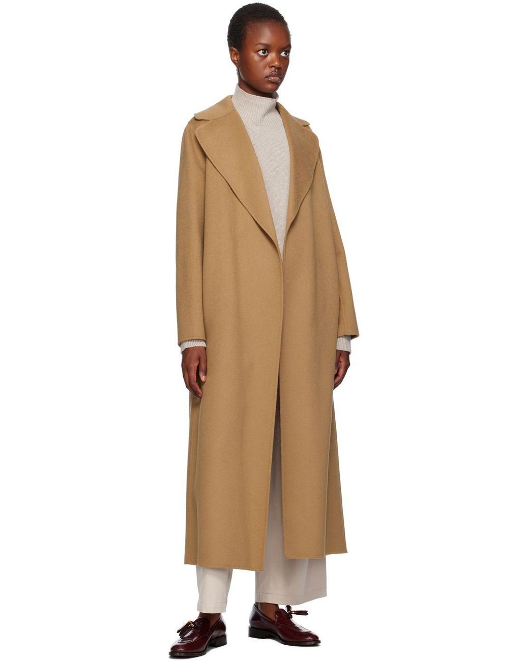 Max Mara Tan Poldo Coat in Black | Lyst