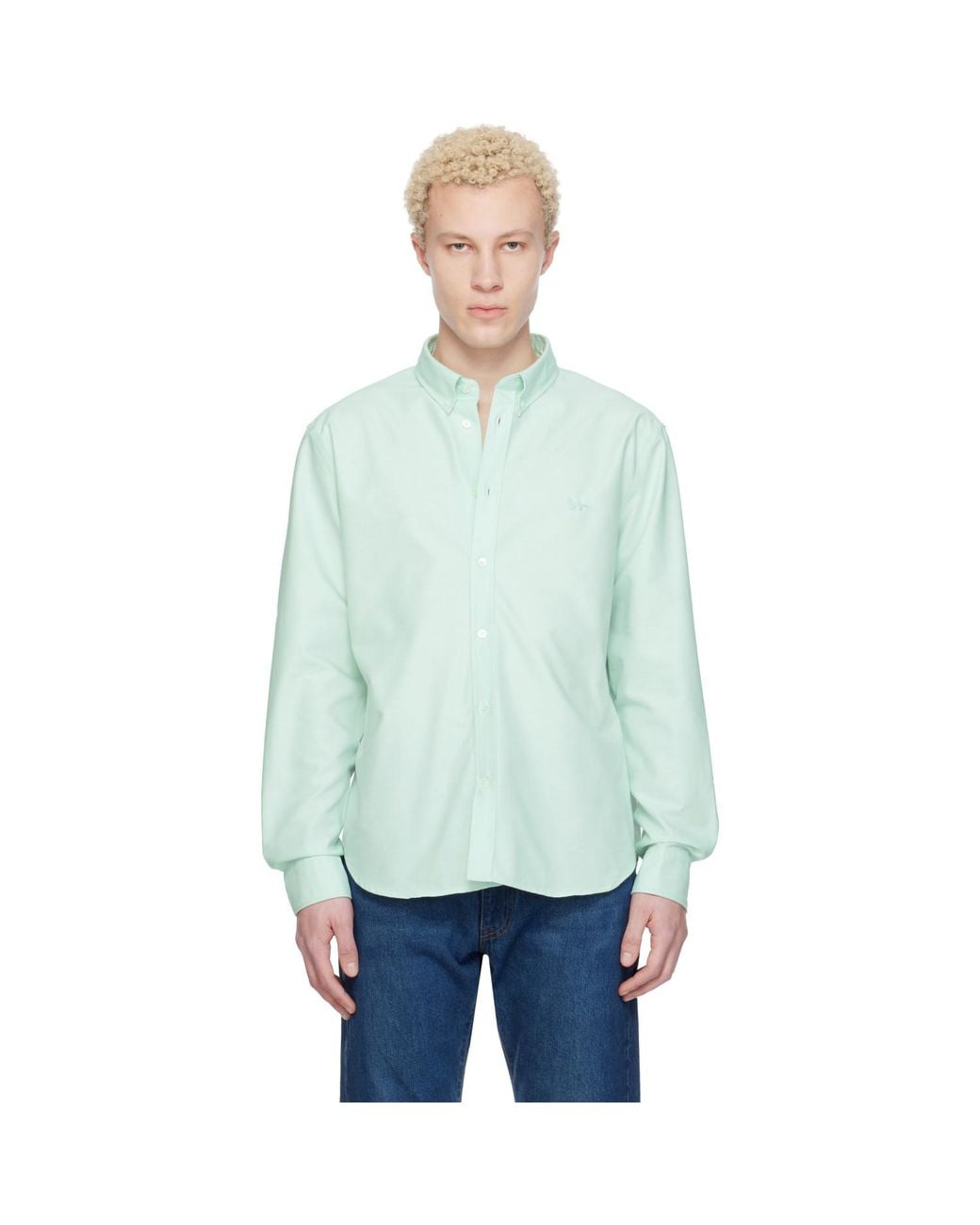 Maison Kitsuné Green Profile Fox Casual Shirt for men