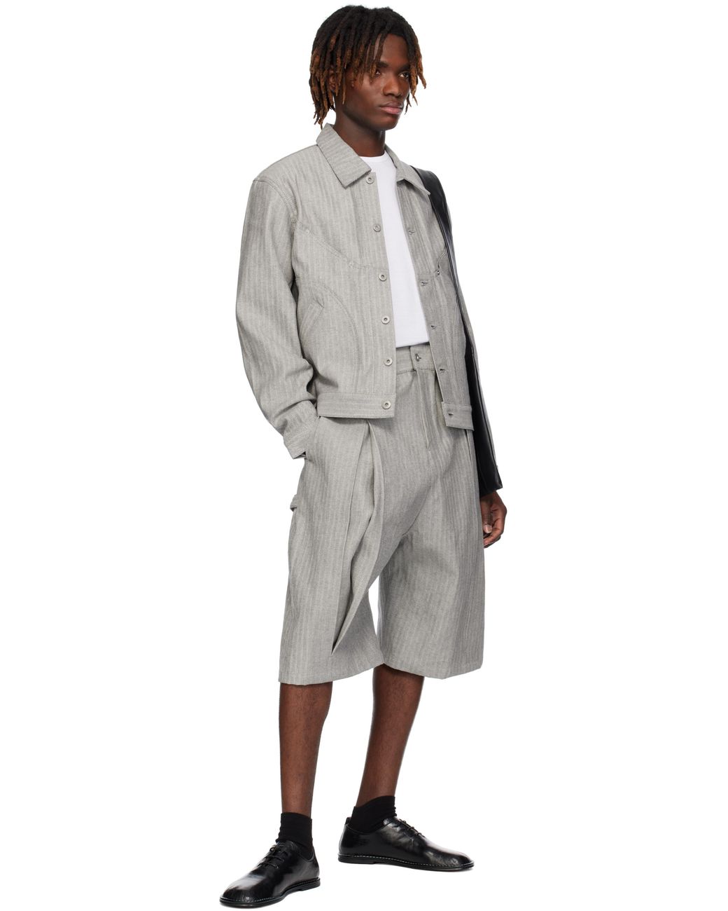 SAGE NATION Box Pleat Denim Shorts for Men | Lyst